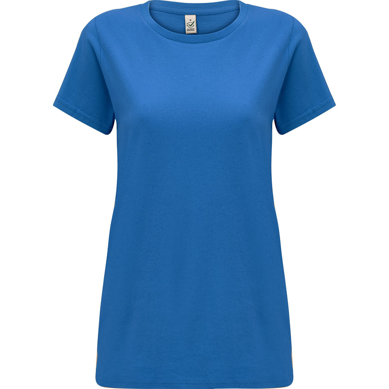 Women's Bright Blue Cotton T-Shirt