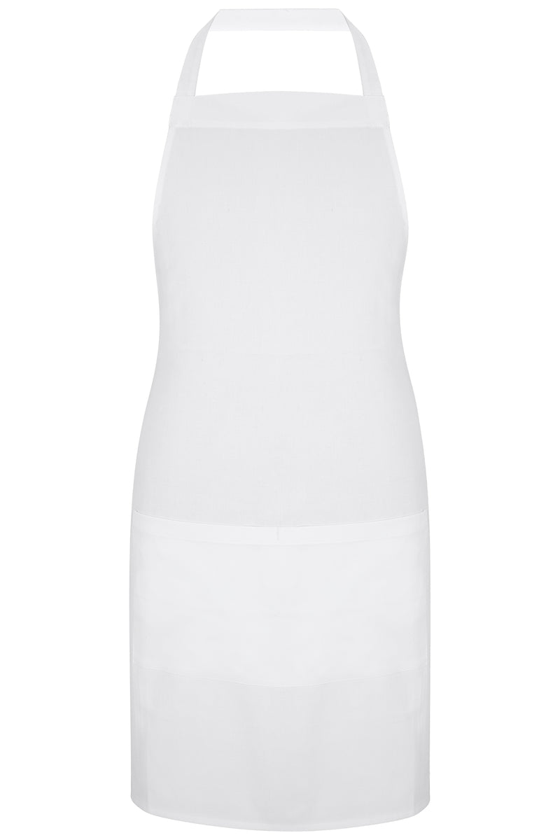 White Bib Apron with Pockets