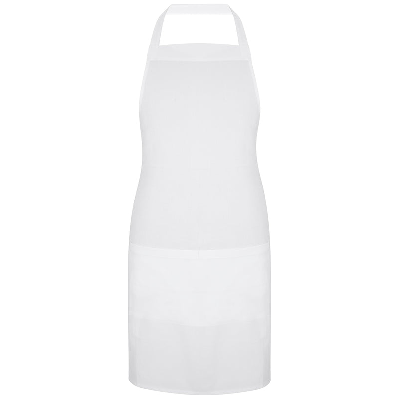 White Bib Apron with Pockets