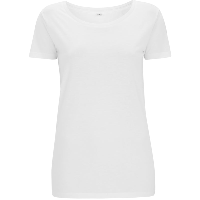 Women's Bamboo Open Neck T-Shirt - White
